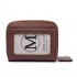 LP6680 - Miss Lulu Leather Look Double Zipped Coin Purse Brown
